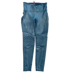 SPANX  Moto‎ Quilted Faux Leather Leggings Black M Medium High Rise